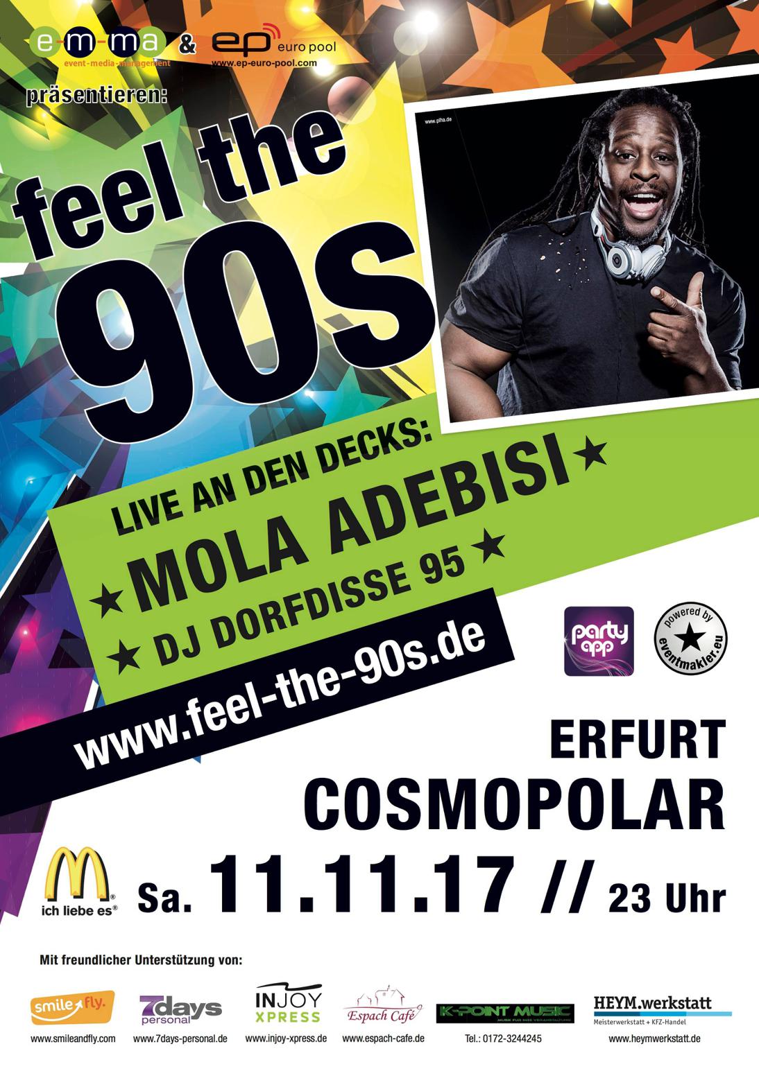 ★ Feel the 90s Erfurt ★ mit MOLA Adebisi & DJ Dorfdisse95
